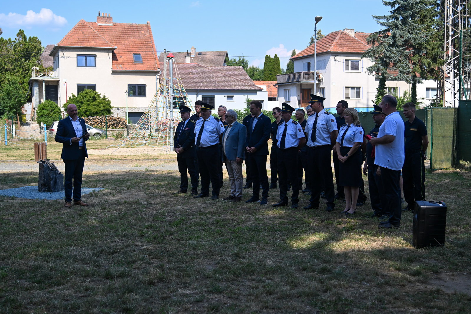Položení a posvěcení základního kamene nové hasičské zbrojnice