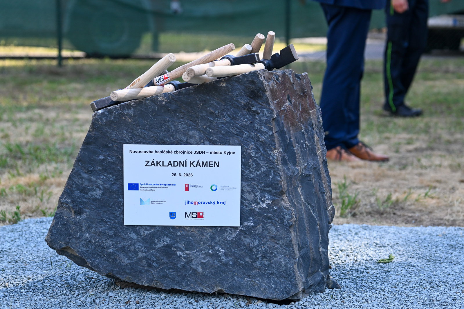 Položení a posvěcení základního kamene nové hasičské zbrojnice