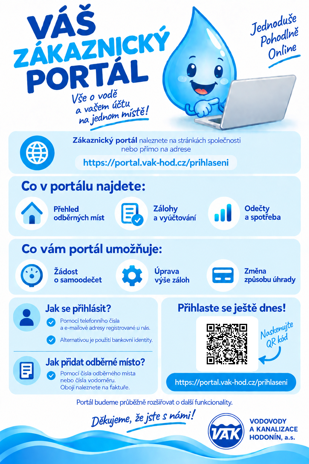 VAK Hodonín informuje o online zákaznickém portále