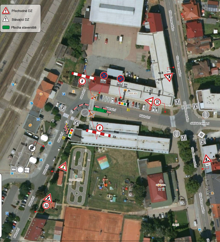 Upozorňujeme na částečnou uzavírku místní komunikace v ul. Nádražní 8. – 13. 10.