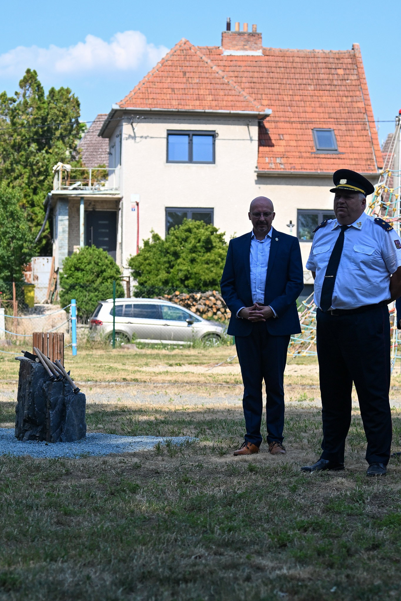 Položení a posvěcení základního kamene nové hasičské zbrojnice