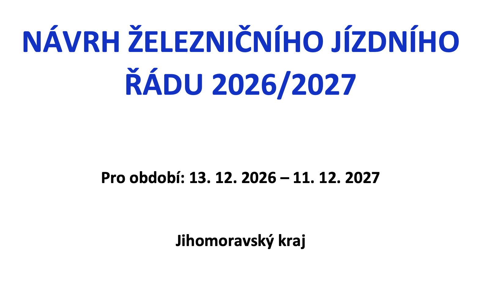 Vyjádřete se k návrhu nového jízdního řádu Českých drah