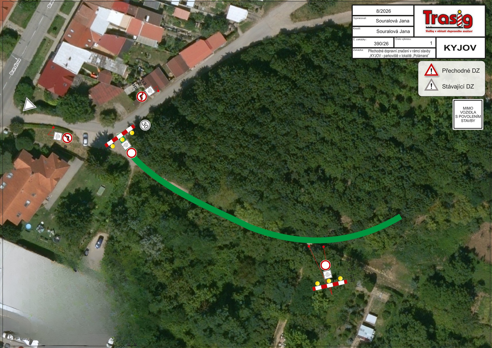 Oznamujeme úplnou uzavírku účelové komunikace v ulici Brandlova