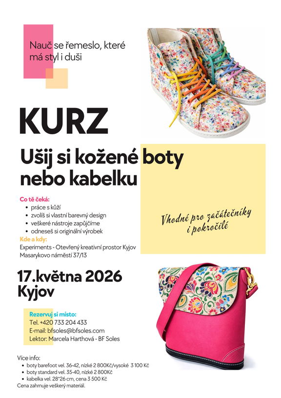 17.5. Plakát kurz šití botů Marcela